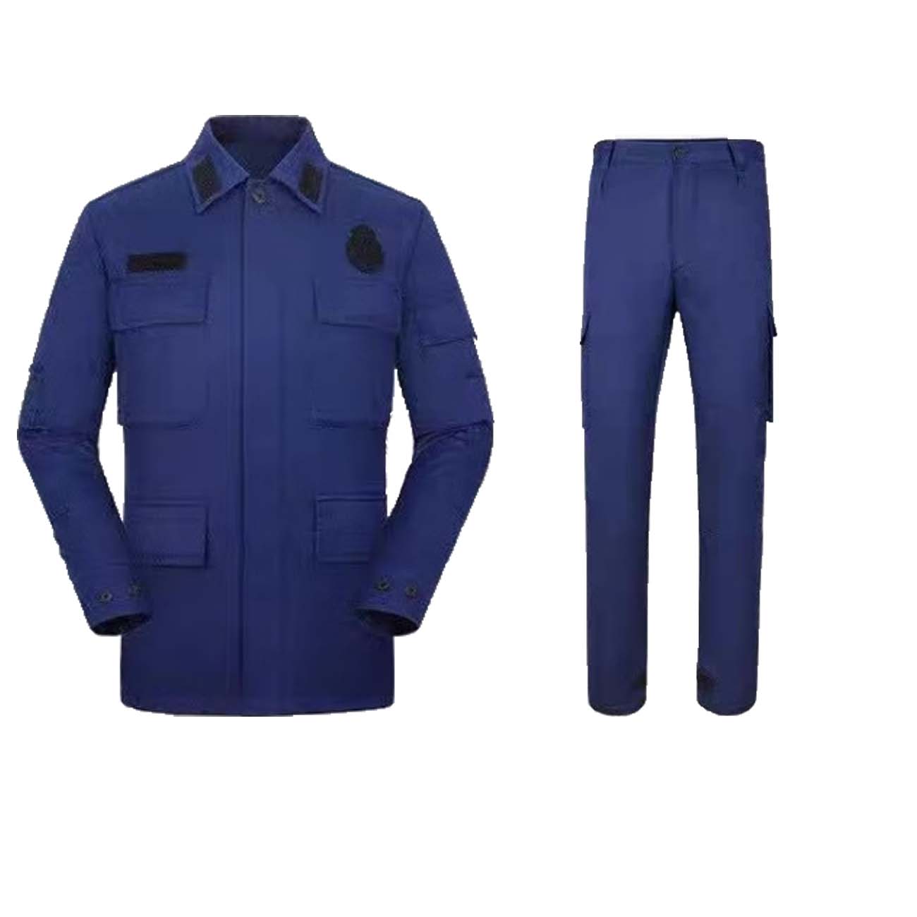 夏季消防员备勤服套装火焰蓝夏季备勤服长袖工作服套 专职备勤服