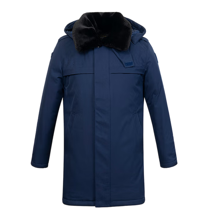 消防备勤大衣火焰蓝冬季户外救援防寒保暖3D保暖备勤工作棉衣